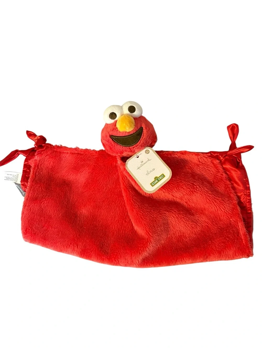 Hallmark Sesame Street Elmo Baby Lovey Blanket Plush Satin Red New